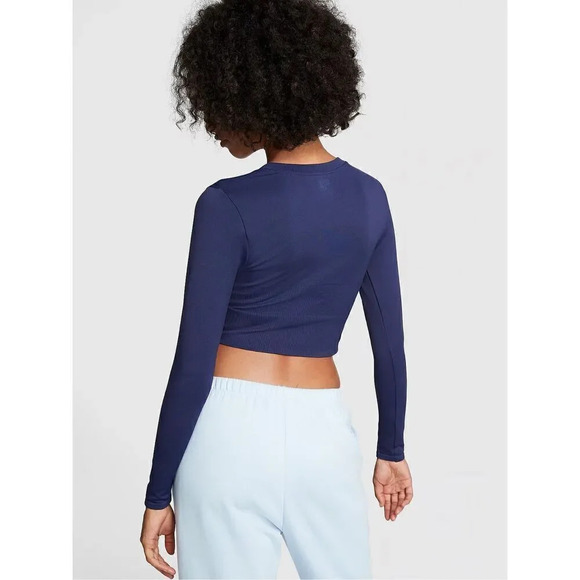 PINK SEAMLESS LONG-SLEEVE CROP TOP Size XS - Picture 2 of 13